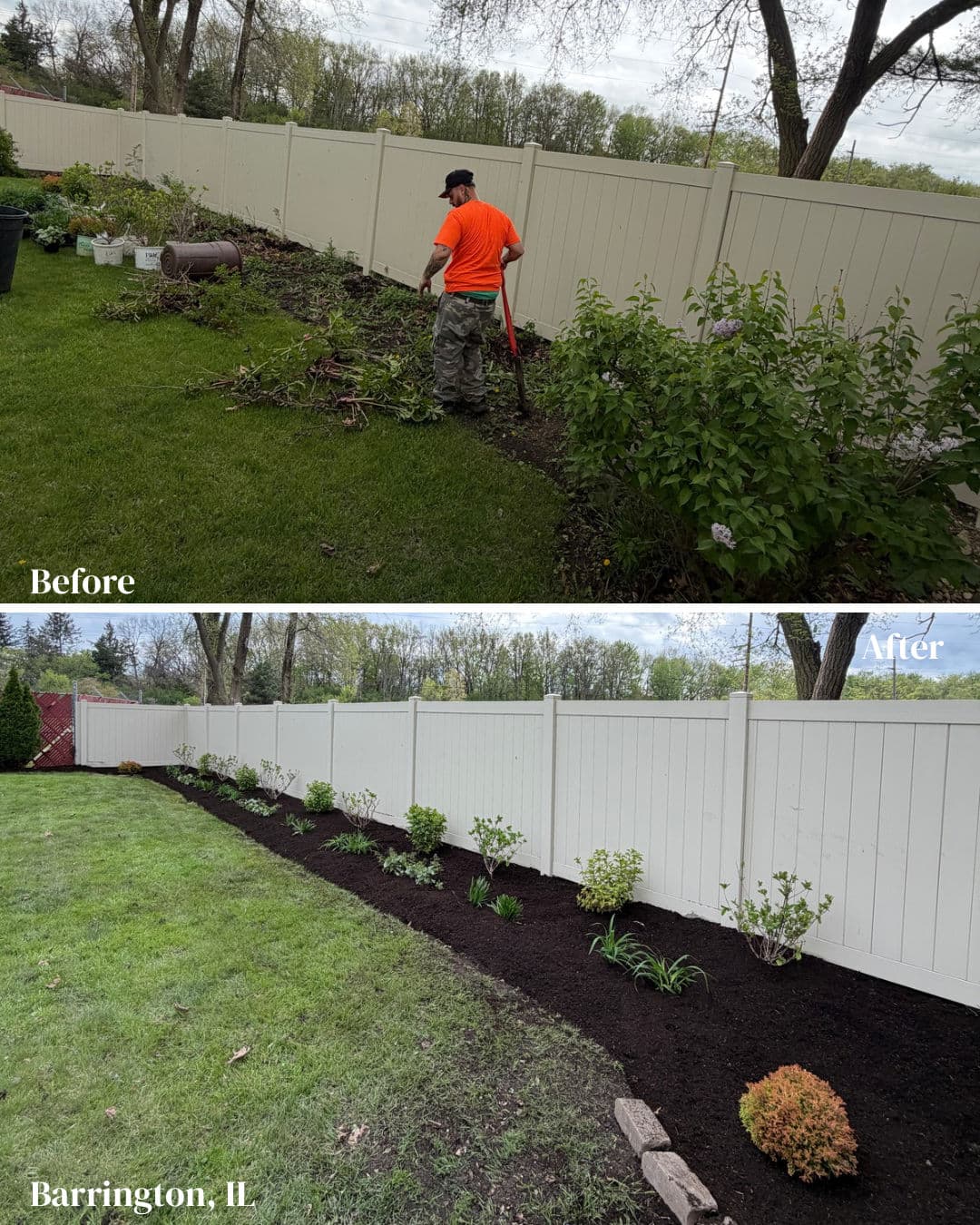 Gallery photos for Full Landscape Bed Reset and Plant Install in Palatine: Image #2