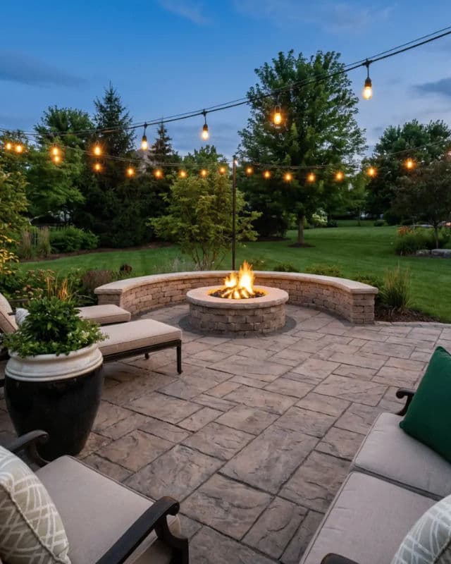Paver Patio and Fire Pit Installation in Barrington