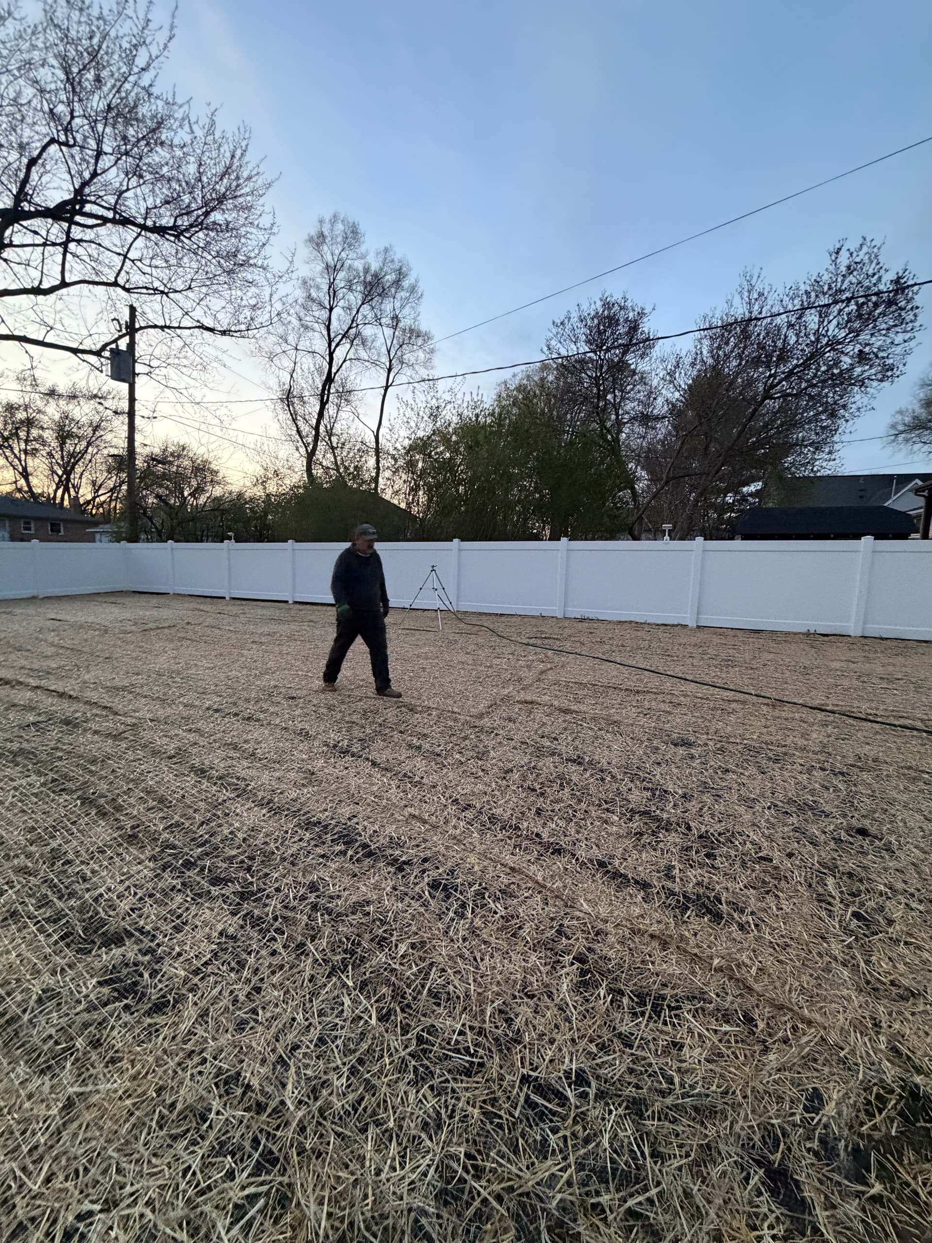 Gallery photos for Full Backyard Reset with Aeration Overseeding and Lawn Releveling: Image #1