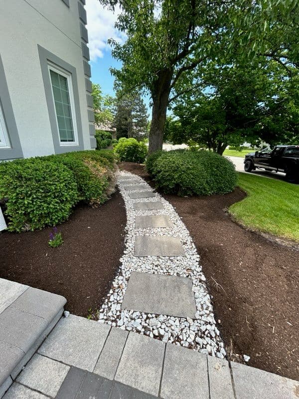 Elegant Garden Pathway and Hedge Transformation image